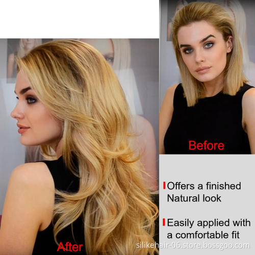Silike 24 Inch Half Wigs Long Wavy 3/4 Ombre Blond Wig With Clip in Hair Extension 210g  synthetci hair extension